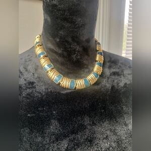 Gold and Blue Women's Necklace